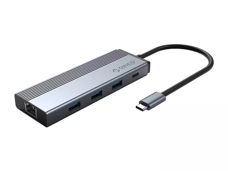 هاب تایپ سی 5 پورت اوریکو ORICO 5SXRJ Type-C five-in-one multifunctional dock